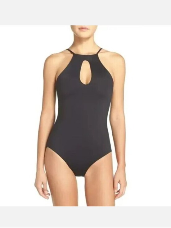 BECCA Other - Becca by Rebecca Virtue Black One Piece with Cut Out Keyhole Womens Size L